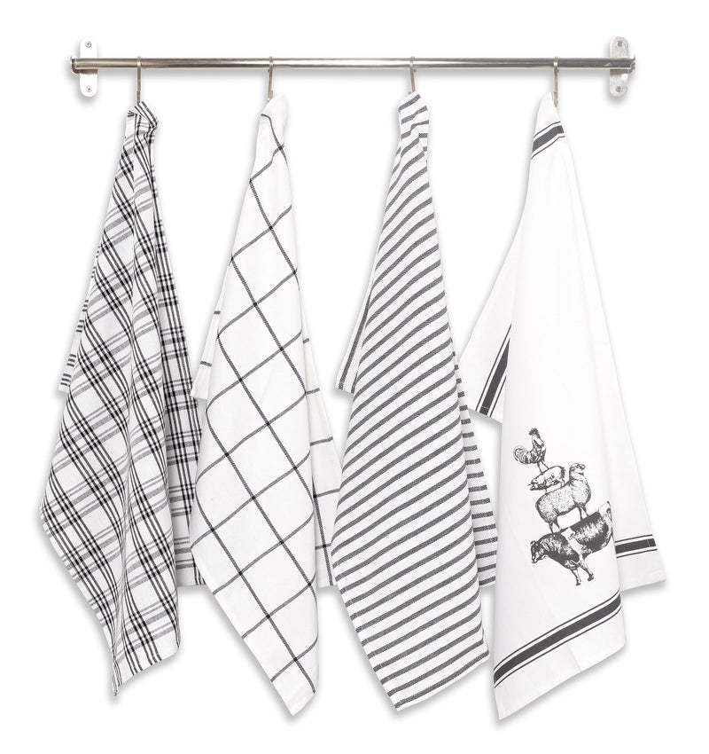 KAF Home Pantry Stacked Farm Animals Kitchen Dish Towel 18 x 28-inch Set of 4 - Image 2